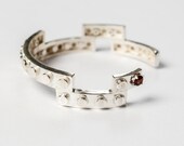 Red Lego Brick Bangle Cuff with Garnet