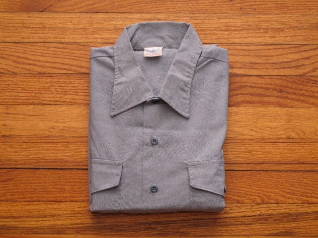 mens vintage navy issue chambray utility shirt