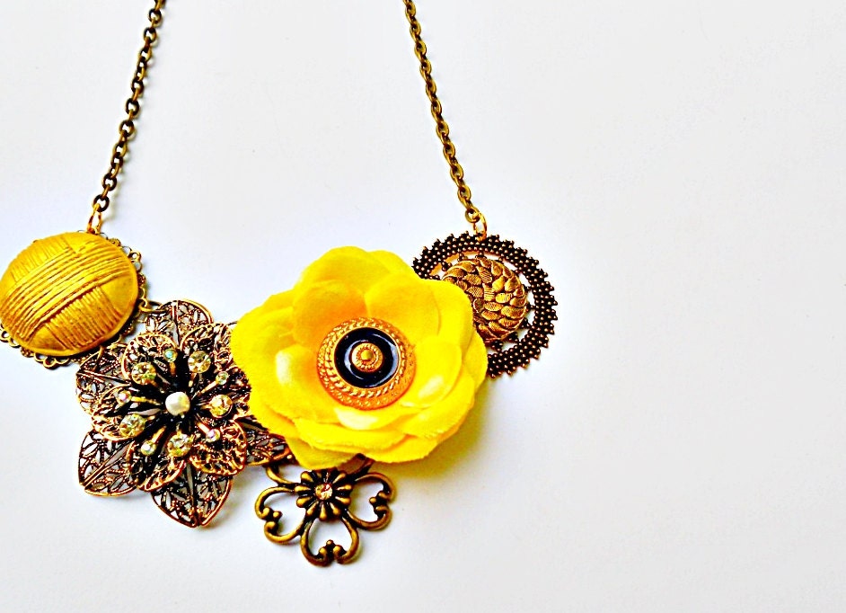 Miss Bee Floral Statement Necklace