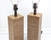 Tall Modern Square Wood Table Lamp - Medium Walnut