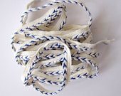Vintage 1970's blue and white trim