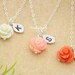 Flower Girl Jewelry, Gift SET of THREE, Initial Necklace,Flower Girl Necklace, Initial Jewelry, Children, Minimal Jewelry, Flower Charm