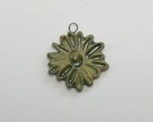 Handmade ceramic daisy pendant