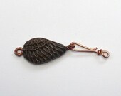 Dark Brown Ceramic & Copper wing clasp