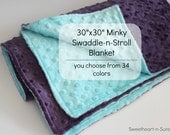 30"x30" Minky Double-Sided Blanket- Swaddle-n-Stroll Size- YOU PICK COLORS