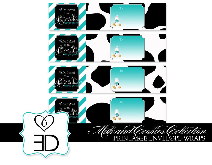 Milk and Cookies Collection - Printable Envelope Wraps