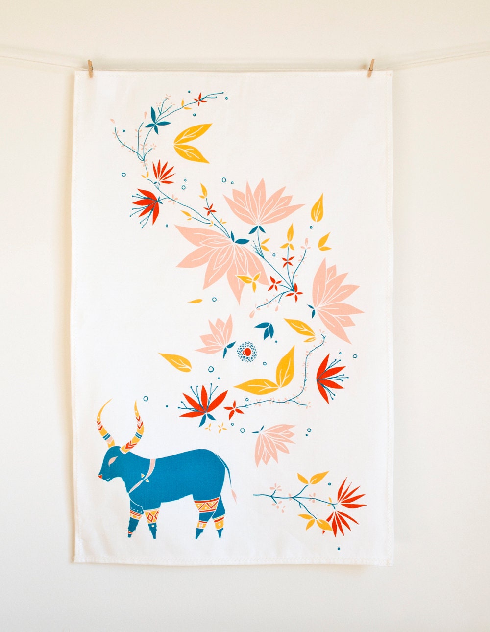 Ama the Bull Tea Towel