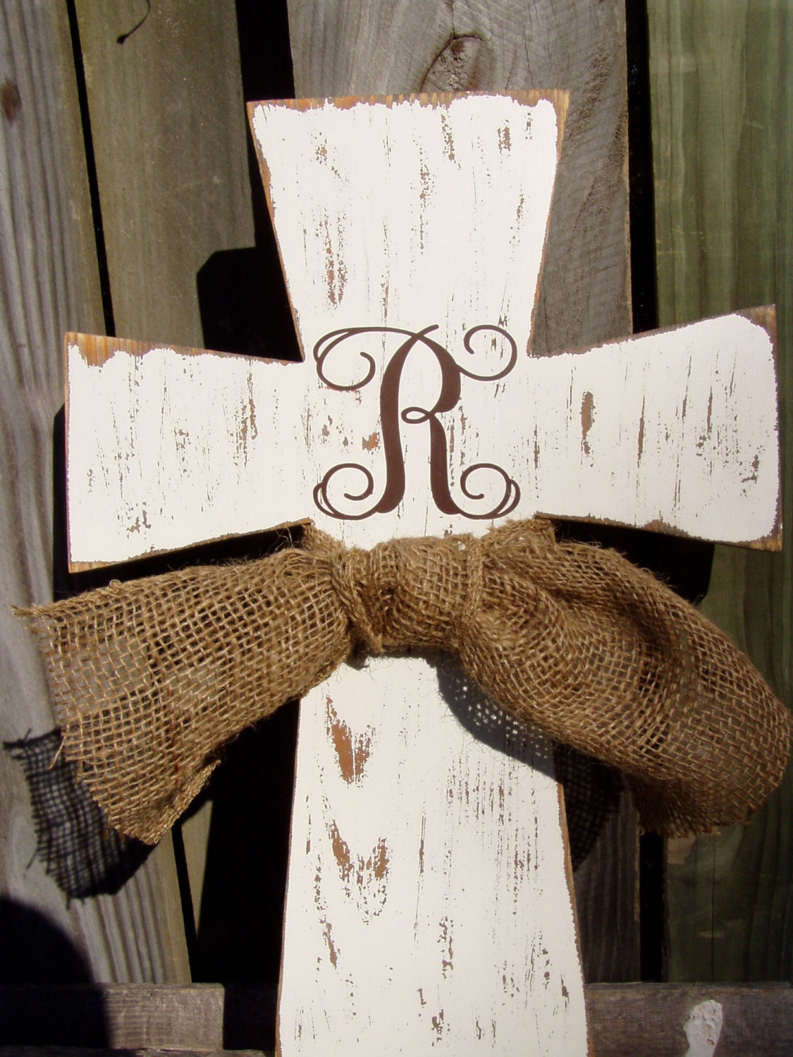 Monogram Wooden Distressed Cross. Rustic, Wedding, Anniversary, Christian, Custom Cross, Wall cross