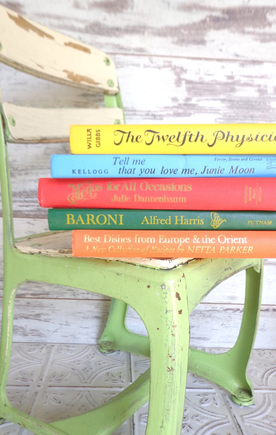 Bold Books Instant Library Collection Decorative Books Photography Props Spring Summer Home Decor Yellow, Green, Blue, Red, Orange