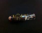 Half Price Sale Glass Pipe Layered Frit Encasement with Little Mixed Greens Frog Tobacco Chillum Pipe