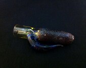 Super Sale Glass Pipe Layered Frit Encasement With Double Mai Tai Horn Tobacco Chillum Pipe