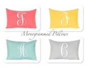 MEMORIAL DAY SALE Monogrammed Pillow Letter Pillow Personalized Home Decor With Insert Embroidered Initial Monogram 12 x 16 Personalized Gi