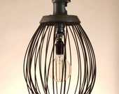 Hanging Light upcycled industrial oversized whisk turned to hanging metal chandelier