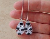 Wiggle Eyes Earrings, Black & White Resin, Googly Eyes, Resin Jewelry, Quirky Jewelry