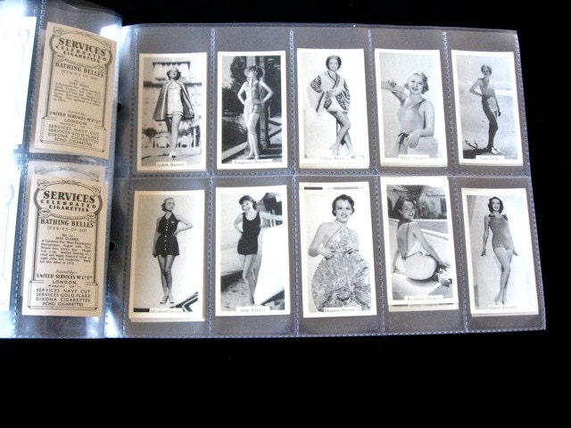 50 Pin Up Bathing Belles  Vintage 1939 Tobacco Cards Famous Movies Stars and Models Posing in Bathing Suits Complete Sets