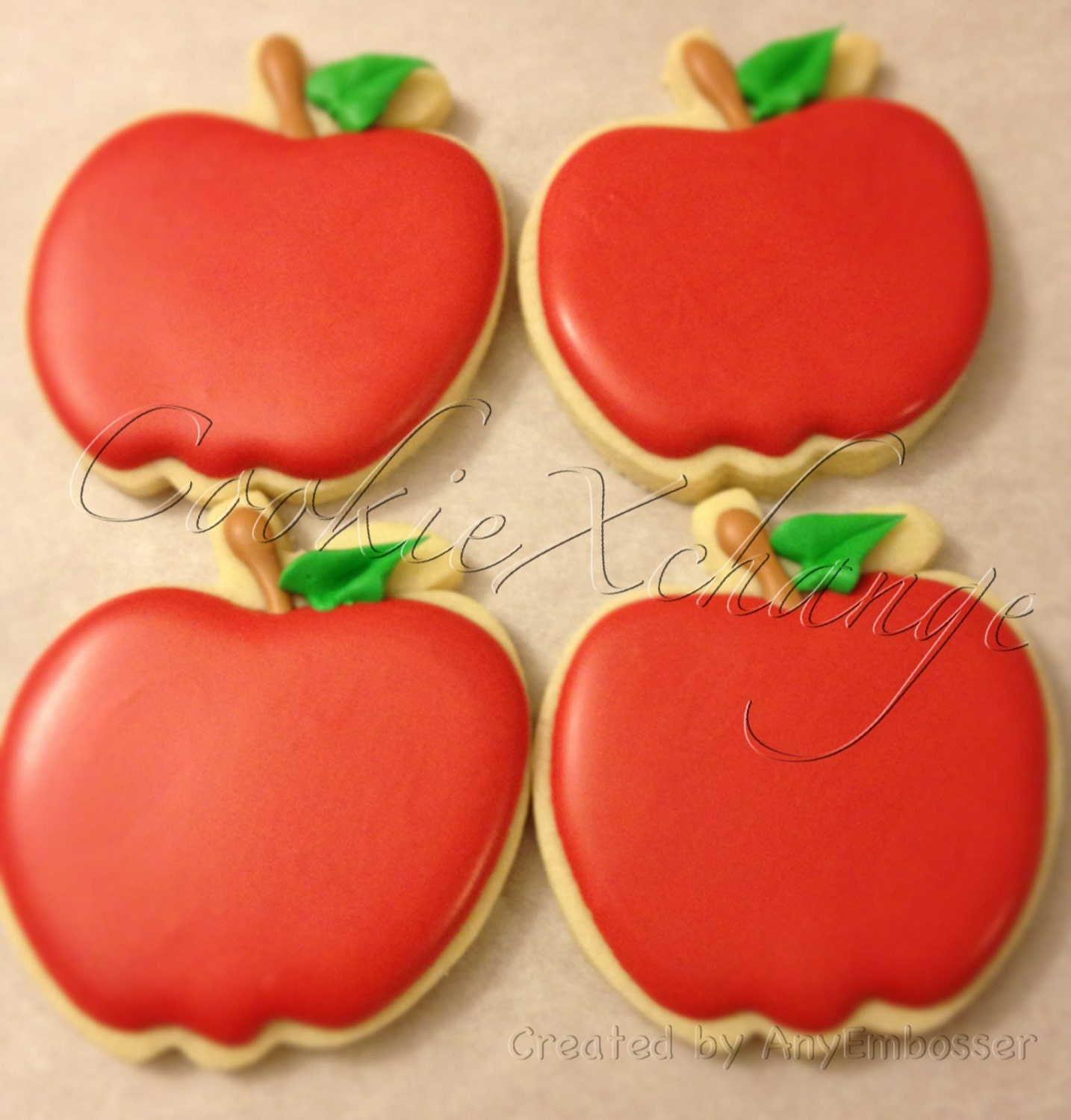 READY TO SHIP - reduced price Snow White Apple Decorated Cookie Favors Baby shower or just for fun