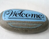 Hand Painted Welcome Rock Door Stop