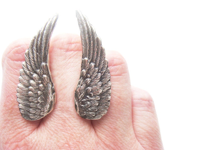 Large Silver Wing Ring