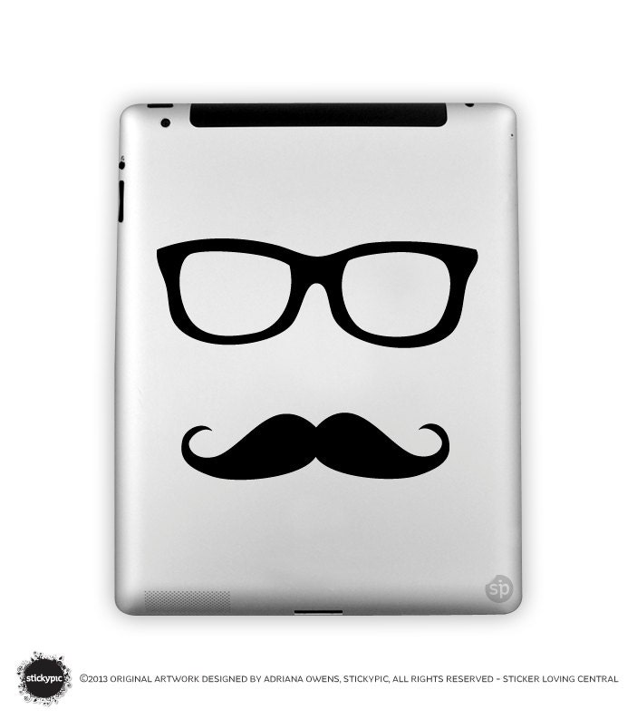 iPad - Shhh I'm in disguise (Laptop Decal Removable Vinyl Laptop Sticker Computer Decal PC Apple Macbook Mac Geekery Wall Sticker Moustache)