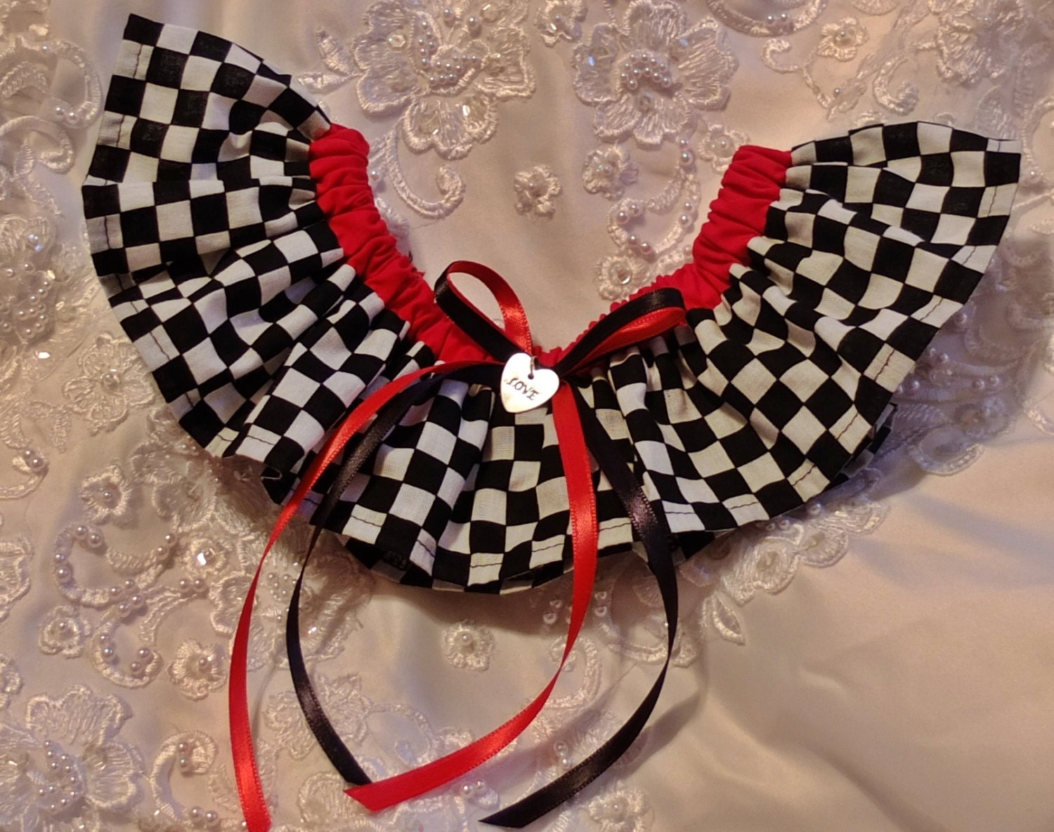 Ska Rockabilly Racetrack Roller Derby Wedding or Prom Garter