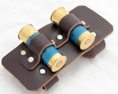 Leather Belt Cartridge Mount, 2 Containers from Shotgun Shells - steampunk - burning man - festivals, Please read Description for size