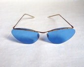 1950s Cobalt blue perspex & goldtone sunglasses