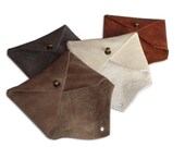 Business Card Leather Holder, Envelope Card Case, leather wallet, women and men wallet, small wallet, ready to ship