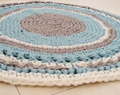 Crochet rug round rug nursery boy rug bath mat bedroom rug kitchen mat