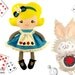 Alice in Wonderland White Rabbit Sewing Pattern PDF Play Set 1