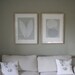 Pair of large original handmade screenprints on finest quality paper in soft muted natural neutral tones.