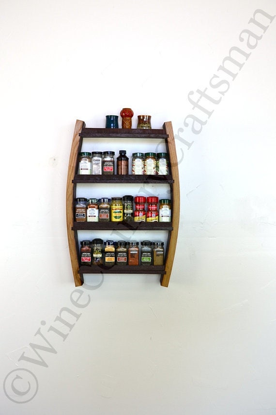 Small Wine Barrel Spice Rack - 100% recycled Napa barrels