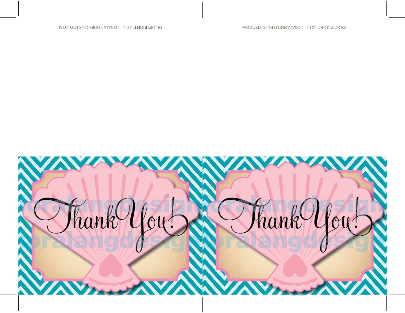 DIY Printable Vintage Mermaid Thank You Cards Il_170x135