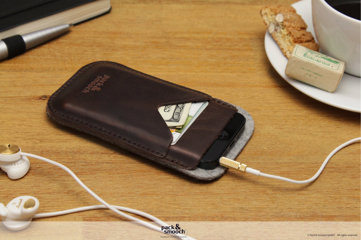 Pack & Smooch iPhone 5 wallet case, iphone 5 wallet sleeve, iphone 5 cover, iphone 5 leather wallet -HERDWICK- HE-5-GDB