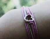 Tibetan Silver Heart Charm Bracelet Wraps - Heart for Love or Friendship - Connection in Silver Men & Women - Unisex Wraps