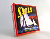 Small Journal - Sails Brand Apples - Fruit Crate Art Print Cover