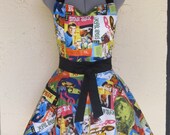 Star Trek Full of Flounce Sweetheart Apron- With a hint of Black -Ready to ship