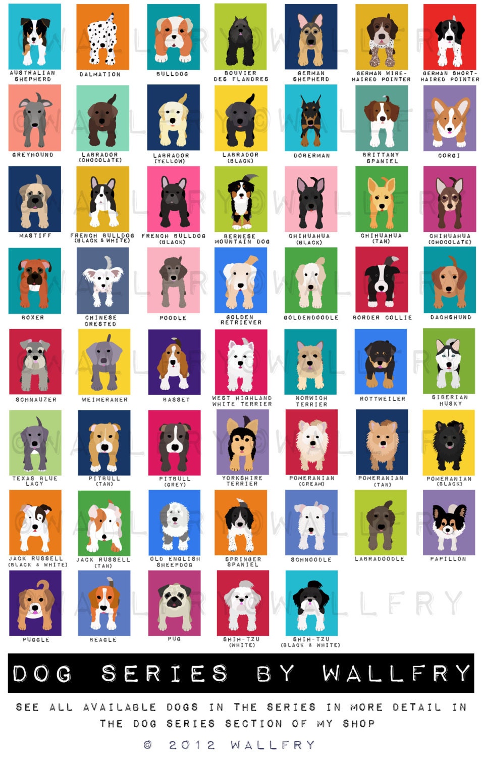 ABC Alphabet nursery art. Puppy dog nursery print. Balloon alphabet poster for kids. Children decor, children art, 11x14 print by WallFry