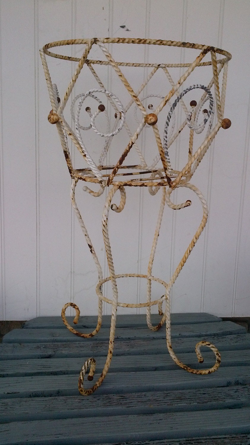 Vintage wrought iron ornate plant stand by auntbeasvintage