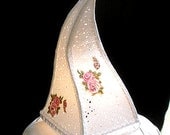 Mintook- Vintage Table Lamp Shade in Moroccan style with embroidery pink roses, all hand made