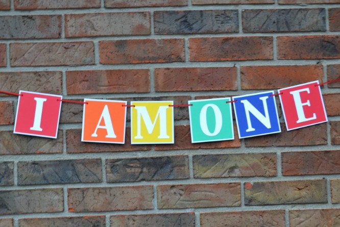 I am one banner  ..  Birthday banner   ..  First Birthday  ..  Happy Birthday  ..  Photo Prop