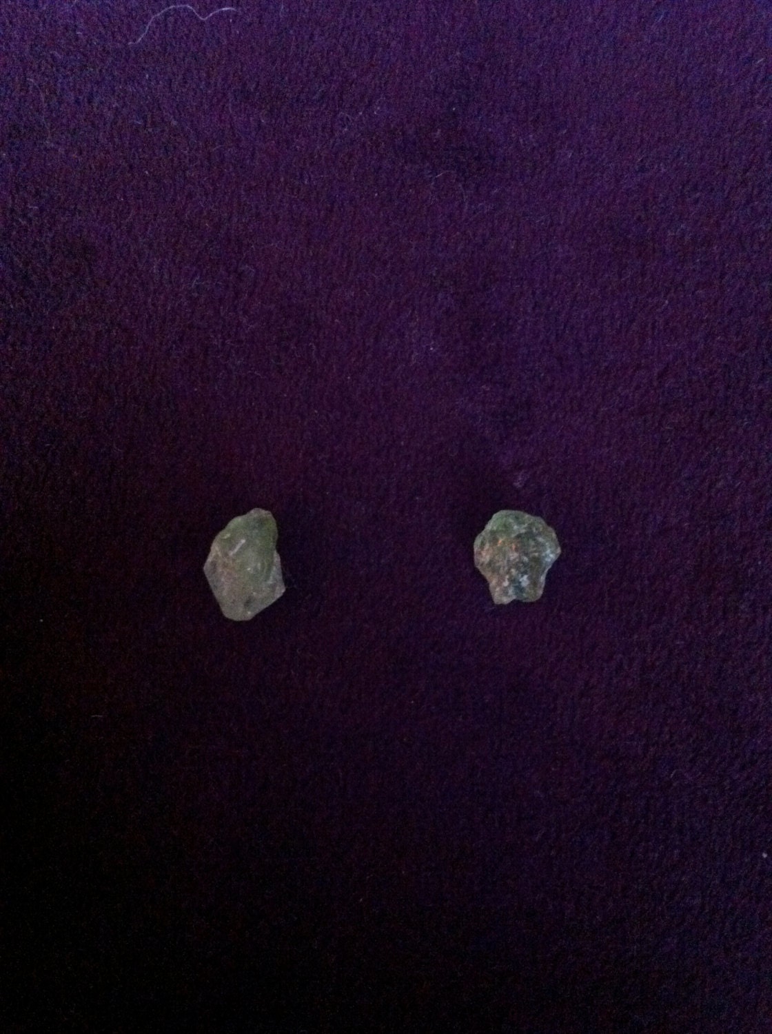 Raw Peridot Stud Earrings