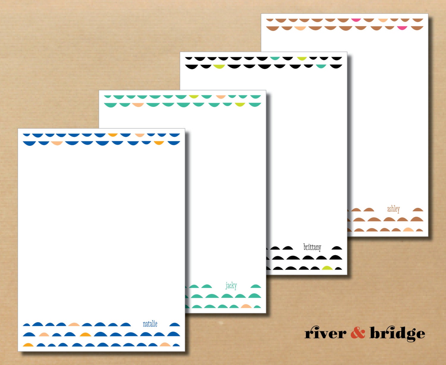 scallops // personalized notecards