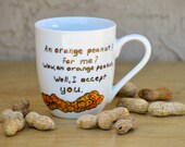 Custom Funny Quote Coffee Mug - Personalized cup - Orange Peanut Cartoon Mug