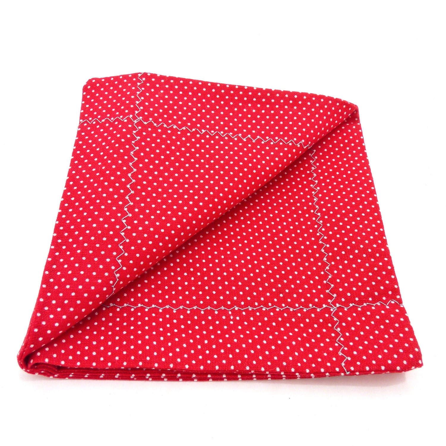Half Off Sale Men's Pocket Square Handkerchief Red and White Polka Dot