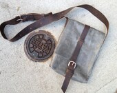 Slate satchel - ipad mini messenger tablet cross body bag hand stitched leather bag in slate expresso