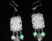 Game On Mother of Pearl Gaming Token Earrings