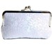Bridal Clutch Ivory or White Alencon Lace Cabbage Rose Wedding