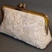 Bridal Clutch Ivory or White Lace with Tiny Pearls