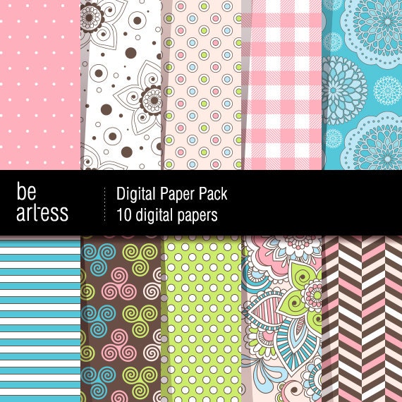 Digital Paper Pack - 10 dreamy papers / 12x12 inches or 8x11 inches(A4) - DPP0059