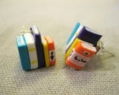 Beach House Book Stud Earrings - Book Jewelry by Coryographies